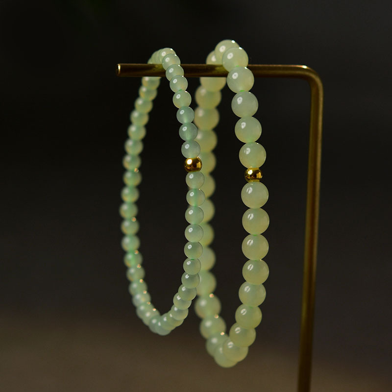 和田玉手串女冰晴水玉石散珠手镯和田玉手链手串手链