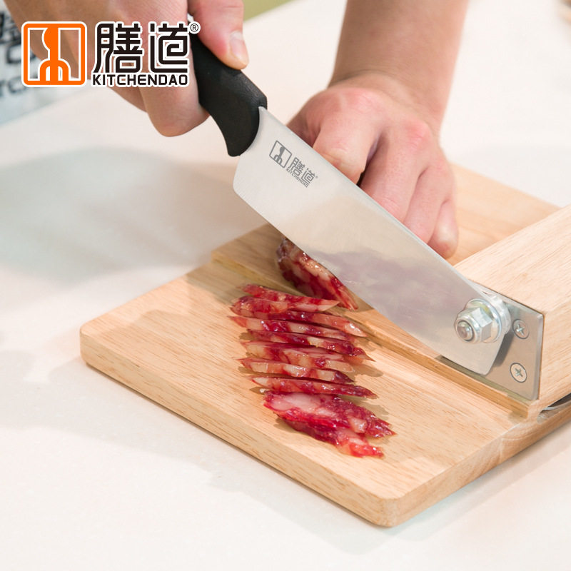两用木座铡刀自带磨刀器不锈钢切年糕刀腊肉切片神器玉米闸刀小型