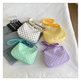 2023新款夏季日式小圆点大容量慵懒风ins手拎肩包小清新斜挎包