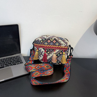 云南民族风包包复古流苏包女旅游斜挎水桶包大理丽江出游外出度假