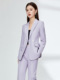 浅紫罗兰色主持人女职业西装 阔脚西服外套面试上班工作服礼服 套装