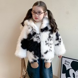 女童加绒外套冬季2025新款炸街儿童保暖毛毛衣冬装仿皮草上衣P91，童装外套，祺妙童装