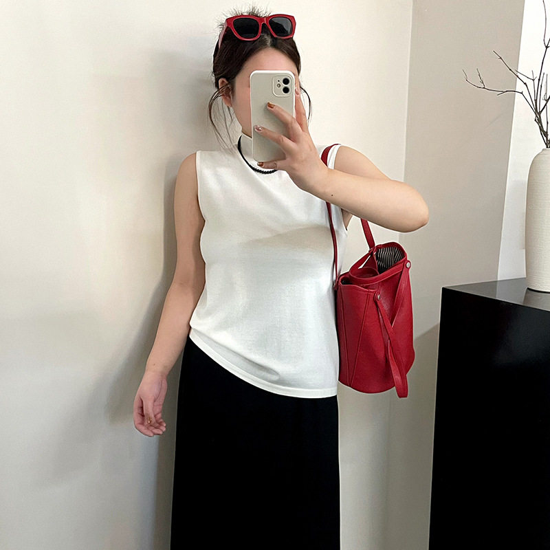 乃粒23771大码女装半领外穿内搭无袖上衣20春夏胖mm休闲针织背心