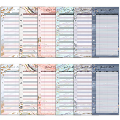 记账预算本Budget sheet现金信封内页消费卡纸A6孔内芯活页本替芯