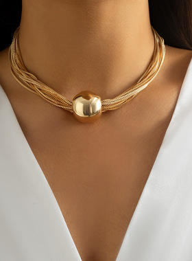 thick chains short choker necklace for women trendy collar