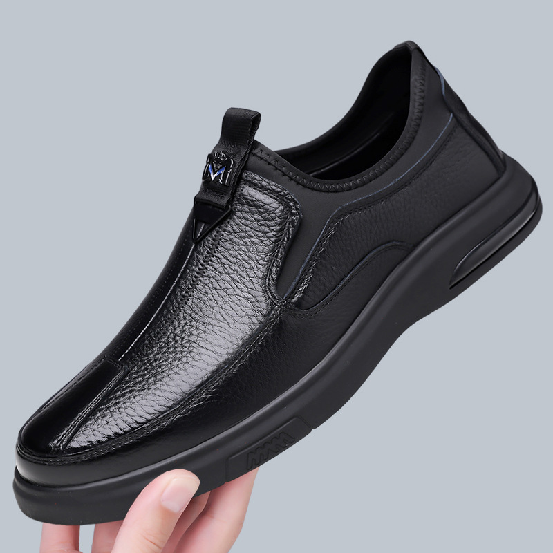 冬款奥伦软皮鞋软底士商务休闲鞋一脚蹬百塔耐磨豆豆鞋开车鞋男鞋