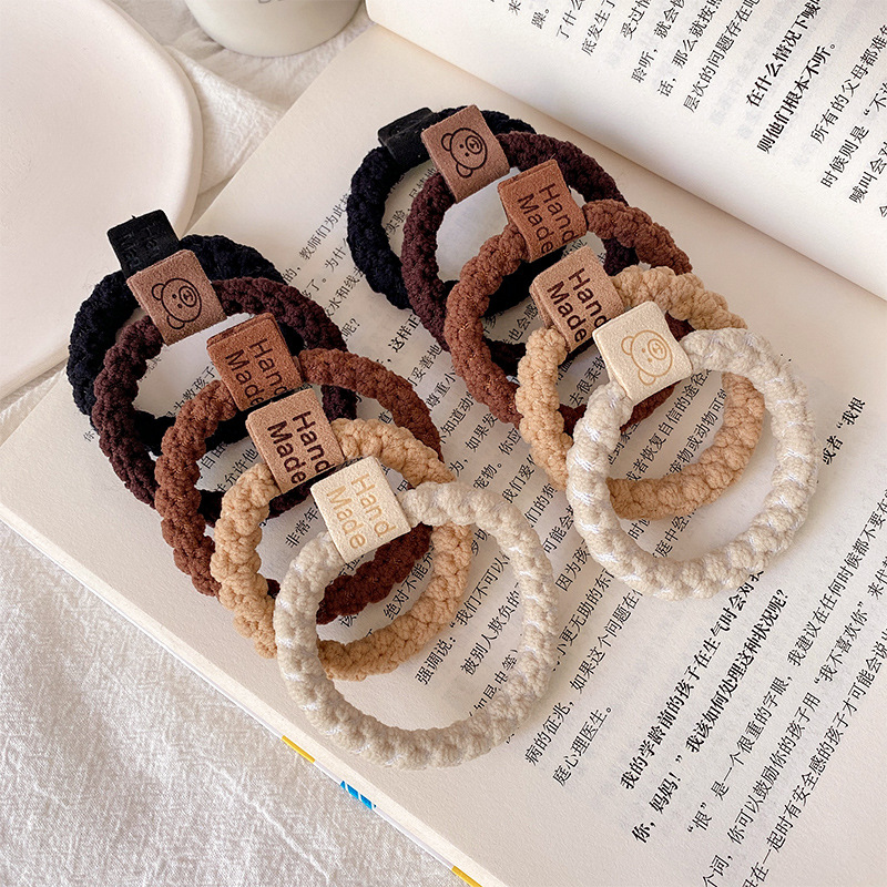 秋冬可爱小熊皮筋女扎头发绳时尚头饰毛绒发圈弹力耐用头绳发饰