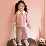 女童加绒polo领卫衣套装秋冬2025新款休闲儿童加厚冬季卫衣两件套,童装休闲套装,祺妙童装, 女童加绒polo领卫衣套装秋冬2025新款休闲儿童加厚冬季卫衣两件套,童装休闲套装,祺妙童装,