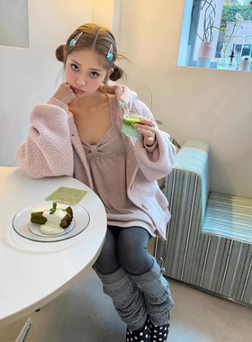 EXPIRED GIRL现货26春款安哥拉兔毛褶皱低胸针织打底衫蝴蝶结上衣