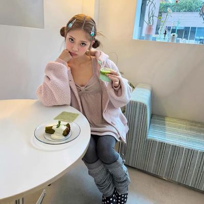 针织安哥拉兔毛宽松显瘦蝴蝶结女