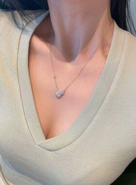 925纯银满钻葫芦项链女精致百搭时尚轻奢锁骨链ins风短款