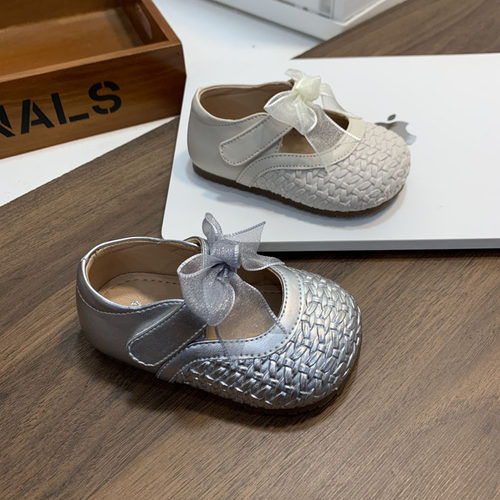 春款1-2岁女宝鞋子编织公主皮鞋