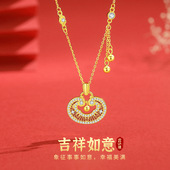 山予棠原创S925纯银如意锁项链女新中式 中国风本命年平安锁锁骨链