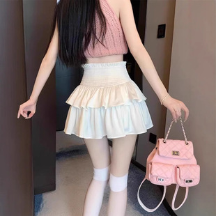 韩版 甜美束腰芭蕾风短裙女春夏25新款 辣妹腰遮胯显瘦蓬蓬蛋糕裙