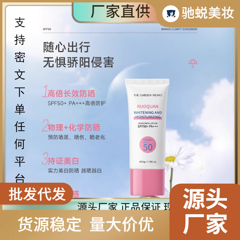 花园备忘录防晒乳隔离防紫外线不黑清爽不油腻伪素颜面部不假白
