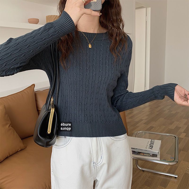 秋冬2023龄百搭打底衫长袖ins韩版短款上衣针织衫女时尚休闲