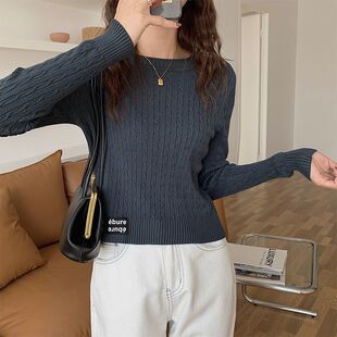 秋冬2026龄百搭打底衫长袖ins韩版短款上衣针织衫女时尚休闲