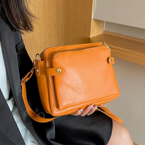 跨境亚马逊爆款包包女bags欧美复古三层斜挎包Three LayerLeather