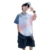 童夏季套装2025新款儿童夏装短袖短裤两件套薄款大孩酷帅衣服，商品下架区，祺妙童装