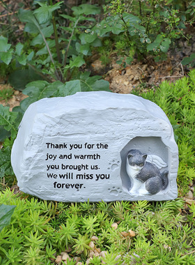 创意狗狗猫咪骨灰盒树脂宠物纪念碑爱宠殡葬用品墓牌墓碑