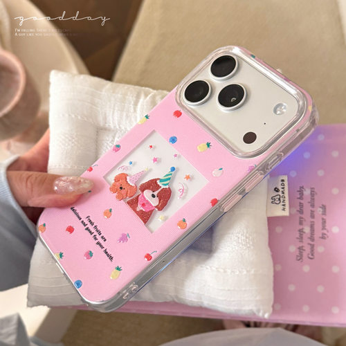 AceCase闪粉小狗iphone17promax苹果16适用15手机壳彩水果卡通14少女透明13