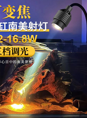 鱼缸灯变焦灯南美射灯原生溪流缸水族观赏灯照明led防溅水水草灯