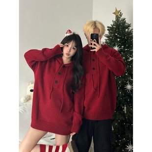 宽松慵懒风针织衫 JAY 秋冬季 STORE毛衣女新年连帽毛衣情侣装