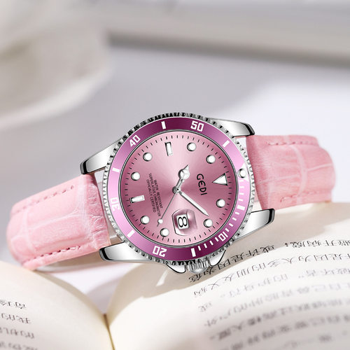 皮带石英手表歌迪商务中性