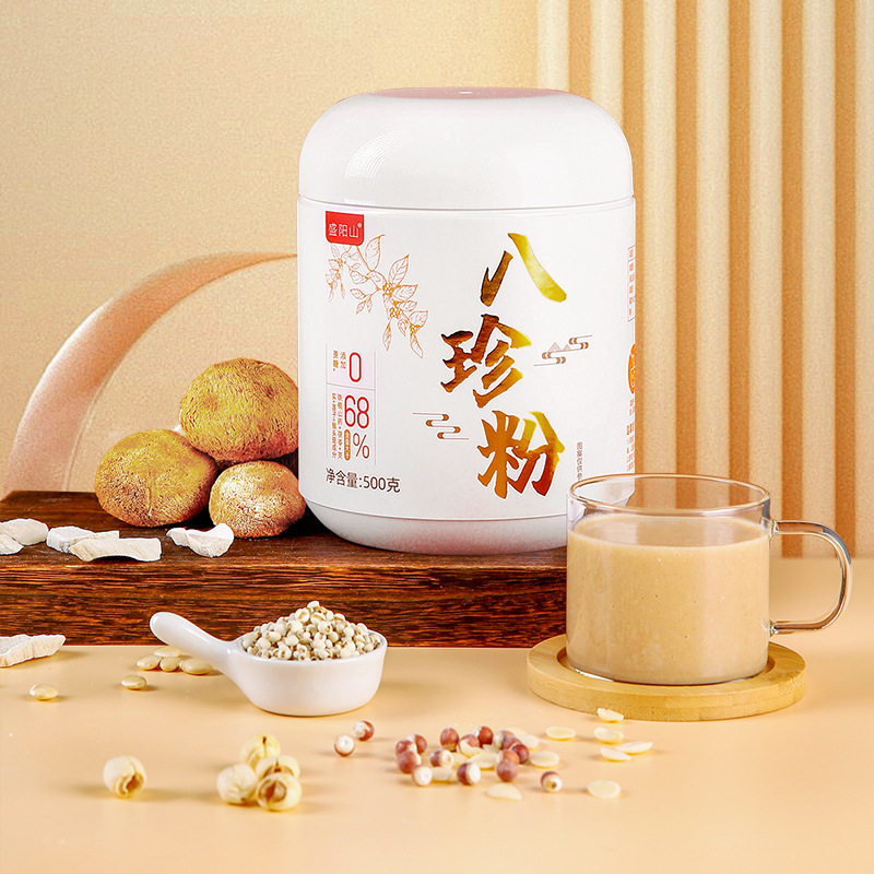 八珍粉装500g餐粉营养早餐速食饱腹薏米铁棍山粉杏仁六白饮**