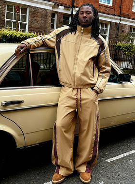 机能复古运动套装25秋季新品美式赛车服夹克阔腿休闲裤