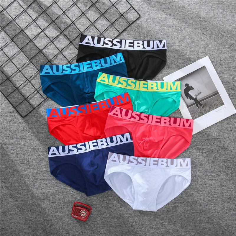 aussiebum士纯棉内裤字母低腰性感舒适透气吸汗青年三角裤
