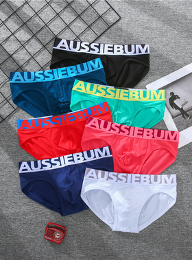 aussiebum士纯棉内裤字母低腰性感舒适透气吸汗青年三角裤