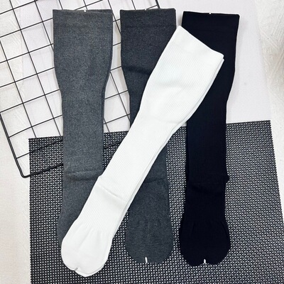 2025秋冬新款袜子女简约百搭纯色显瘦压力袜橡筋运动袜棉小腿袜