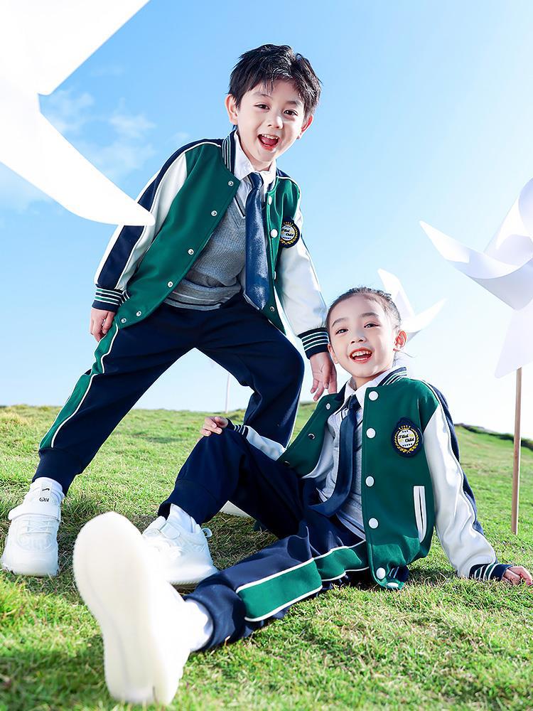 幼儿园园服英伦风棉棒球服小学生校服三件套一年级班服春秋套装