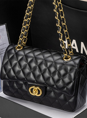 时尚轻奢新款百搭小香风斜挎包菱格链条包时尚肩腋下包女包