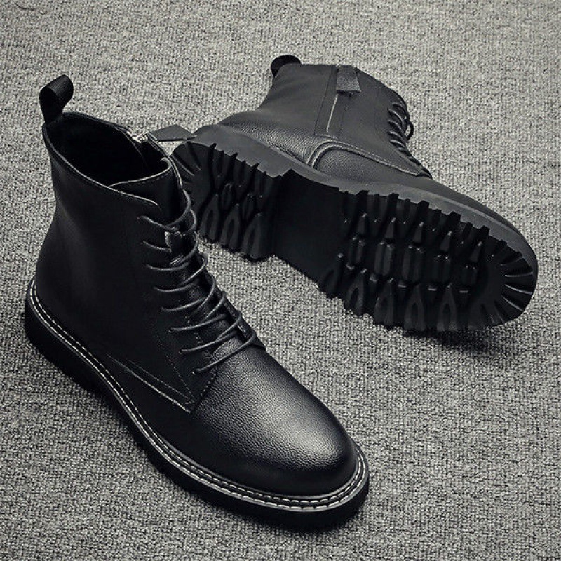 冬季新款马丁靴帮加绒韩版英伦风短靴士皮靴棉鞋子