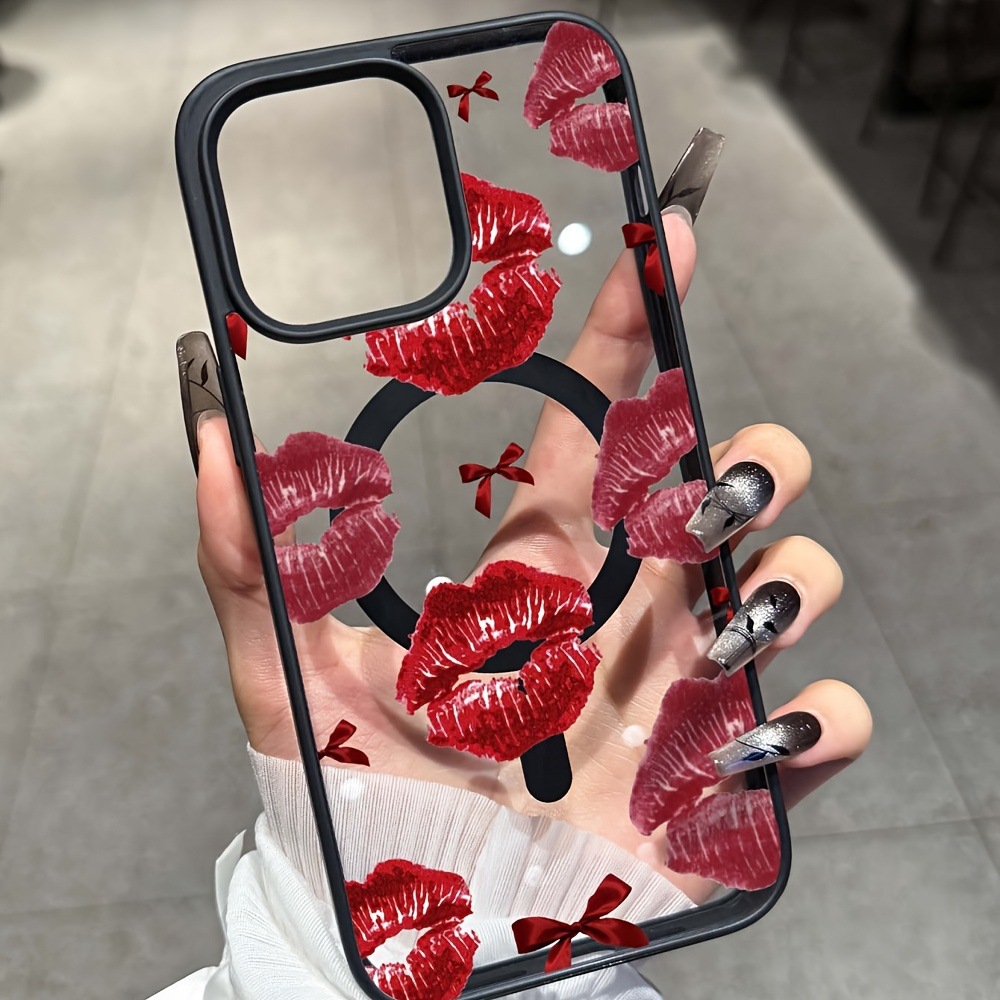 唇印蝴蝶结磁吸亚克力苹果iPhone