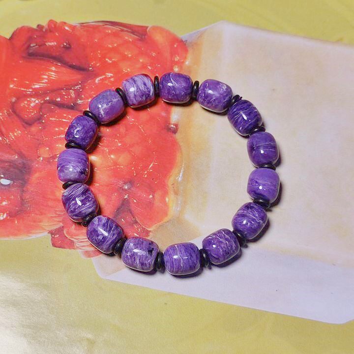 纯天然俄罗斯紫龙晶手排女无优化皇家紫手牌手链查罗贵大气饰品