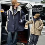 女童夹棉外套2025年秋冬新款中大童撞色连帽风衣中长款防风夹克衫，童装外套，祺儿童装