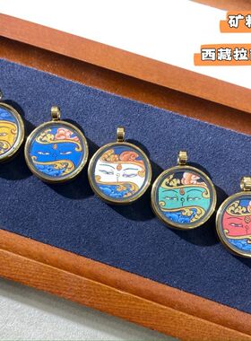 尼泊尔手绘唐卡佛眼嘎乌盒设计感毛衣链春夏吊坠饰品西藏拉萨