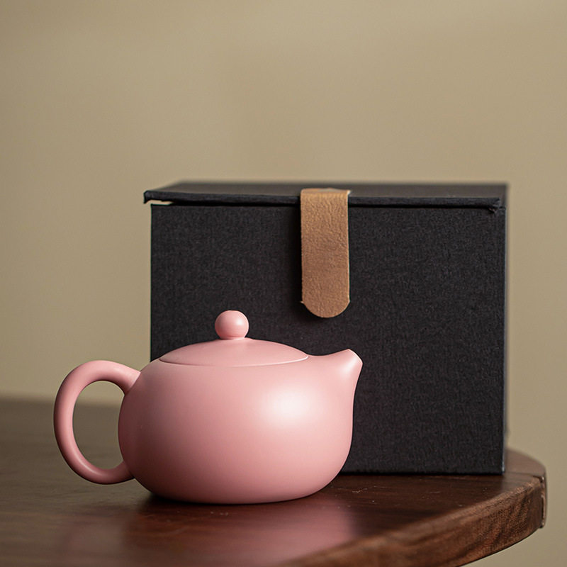 粉色紫砂西施壶女士泡茶壶礼盒装送礼家用档功夫茶具茶杯品茗杯