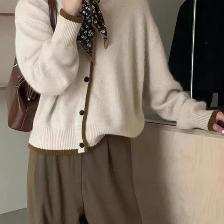 欧洲站丝巾系带针织衫女2026春秋季新款美拉德长袖开衫毛衣,女装/女士精品,毛针织衫,淘宝优惠券,粉丝福利购,淘宝优惠卷