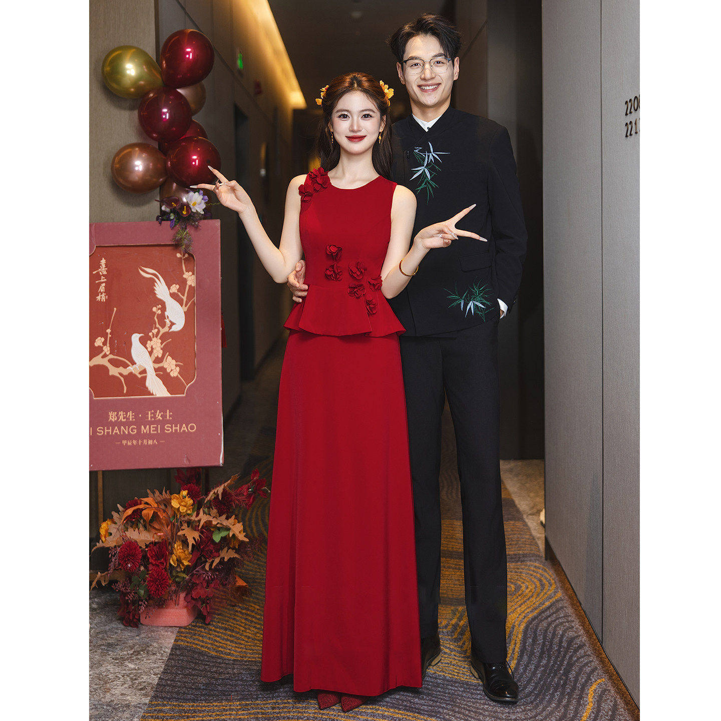 绝美红色敬酒服新娘订婚礼服2026新款级感复古风回门答谢宴便装