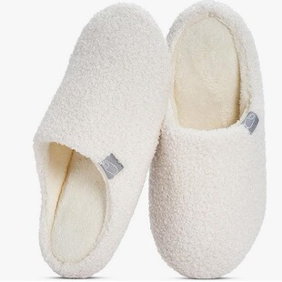 Women's Fuzzy Slippers Warm Lightweight Memory Indoor Shoes