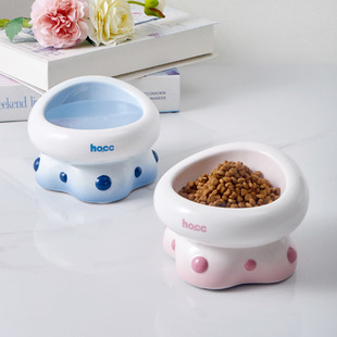 ZOO hocc陶瓷猫碗猫食盆保护颈椎狗喝水碗饭碗粮碗宠物用品食盆