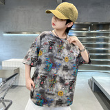 童夏装短袖T恤卡通上衣2025新款大儿童夏季体恤孩时髦半袖t潮，商品下架区，祺妙童装