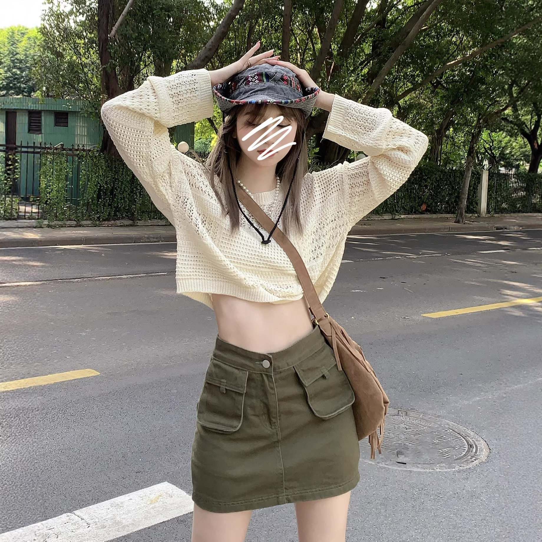 短款镂空防晒针织叠穿罩衫女夏季毛针织衫