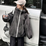 女童2025秋冬新款加厚星空呢两面可穿实用夹克外套户外加厚冲锋衣，童装外套，祺儿童装