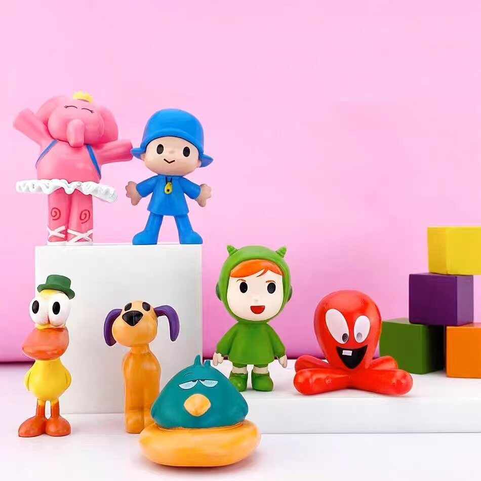 跨境 7款小p优优公仔玩偶模型手diy挂件生日蛋糕装饰摆件桌面玩具