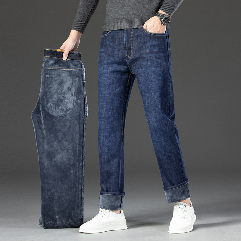 冬季棉直筒长裤自然腰简约